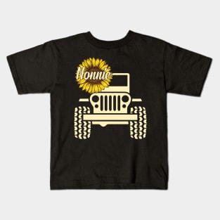 Jeep Sunflower Jeep Nonnie Jeep Women Kids T-Shirt